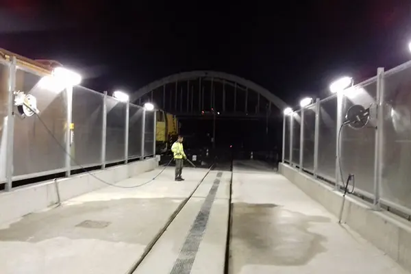 Installation de cloisons de lavage