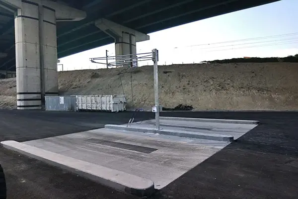 Bras de lavage sur aire de lavage